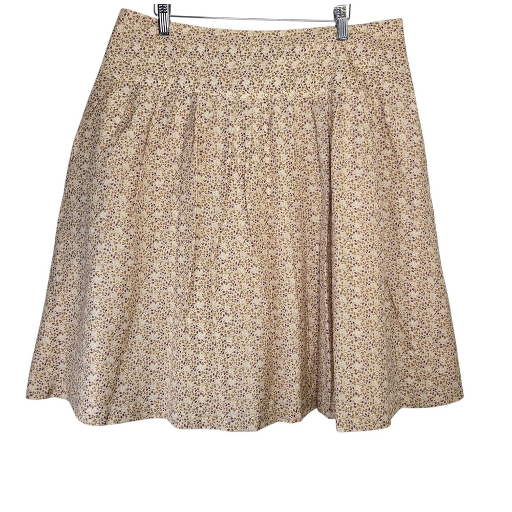 Y2K Floral Mini Skirt Cottagecore‎ Soft Grunge SZ 14 Brown Purple Vintage NWT